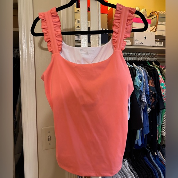NWT Southern Tide Coral Ruffle Tank Top - Picture 5 of 10